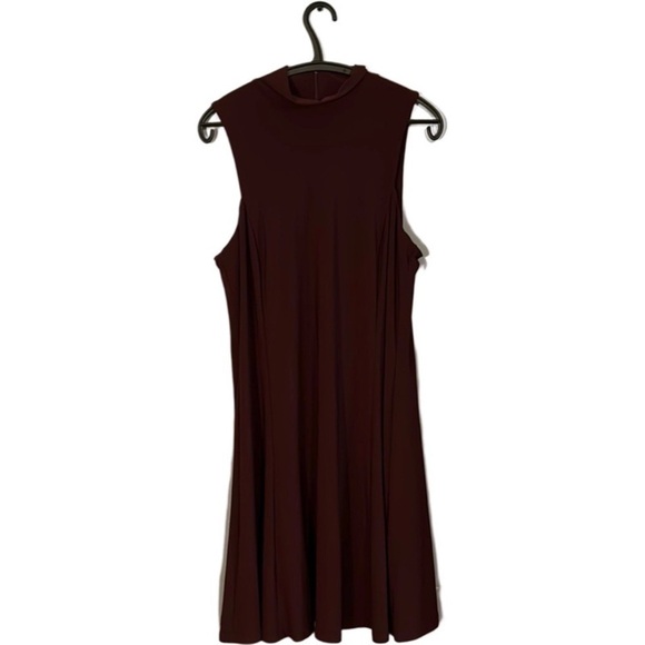 Lauren Ralph Lauren Burgundy /Wine Mock Neck Swing Dress size 14 - Picture 1 of 5